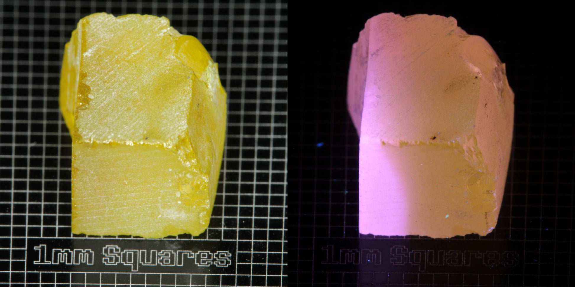 Ce/Nd YAG Block (Pink Glow) rough for gem cutting