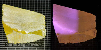 Ce/Nd YAG Triangle (Pink Glow) rough for gem cutting