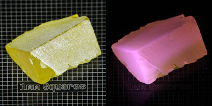 Ce/Nd YAG Wedge (Pink Glow) rough for gem cutting