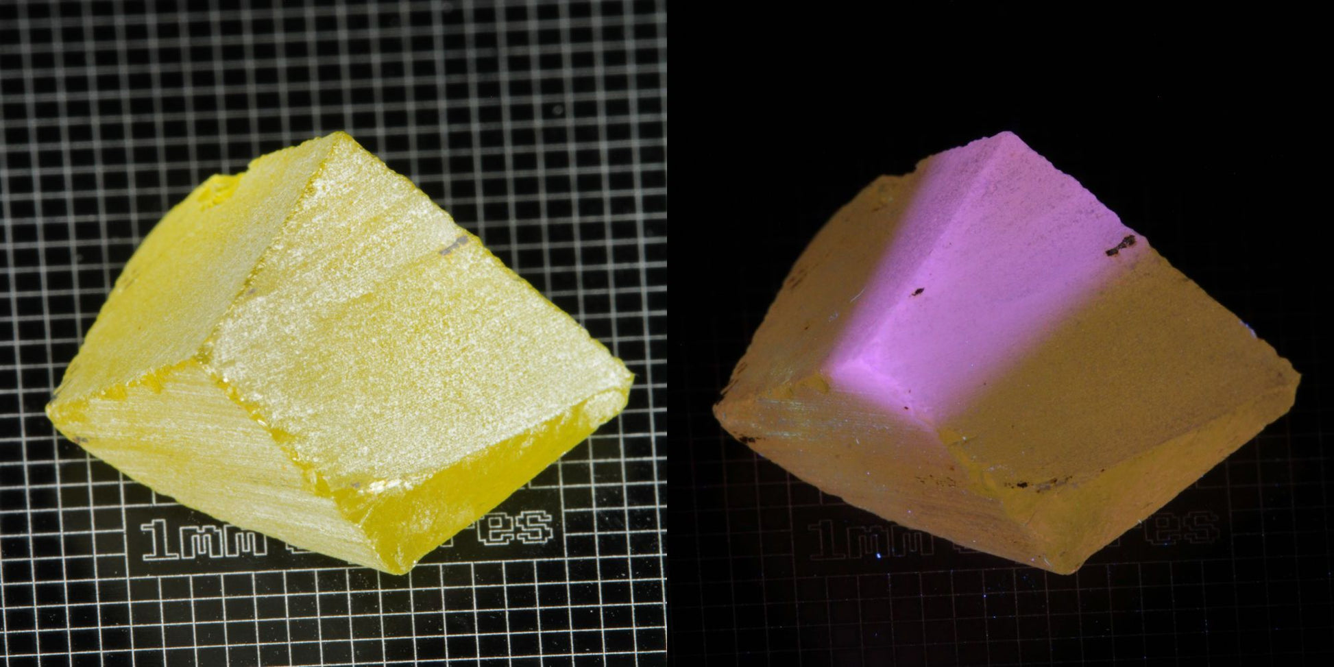 Ce/Nd YAG Quarter Edge (Pink Glow) rough for gem cutting