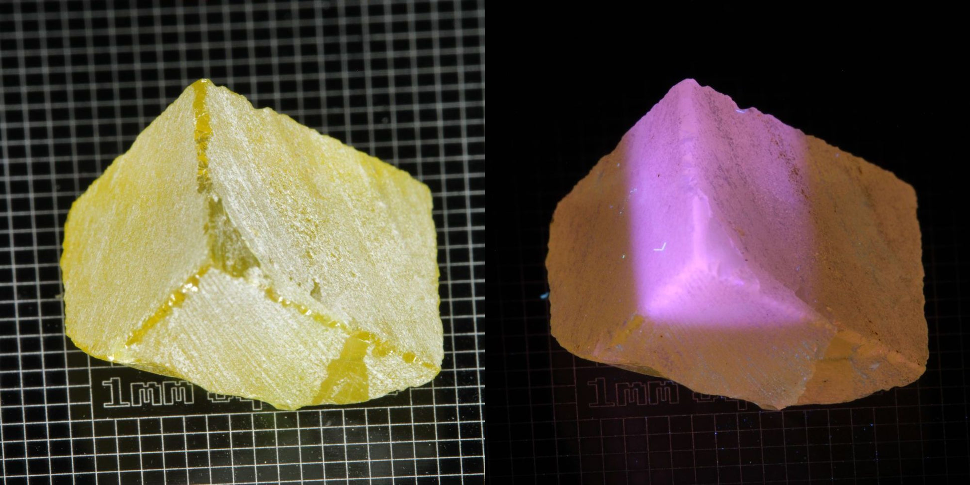 Ce/Nd YAG Quarter Edge (Pink Glow) rough for gem cutting