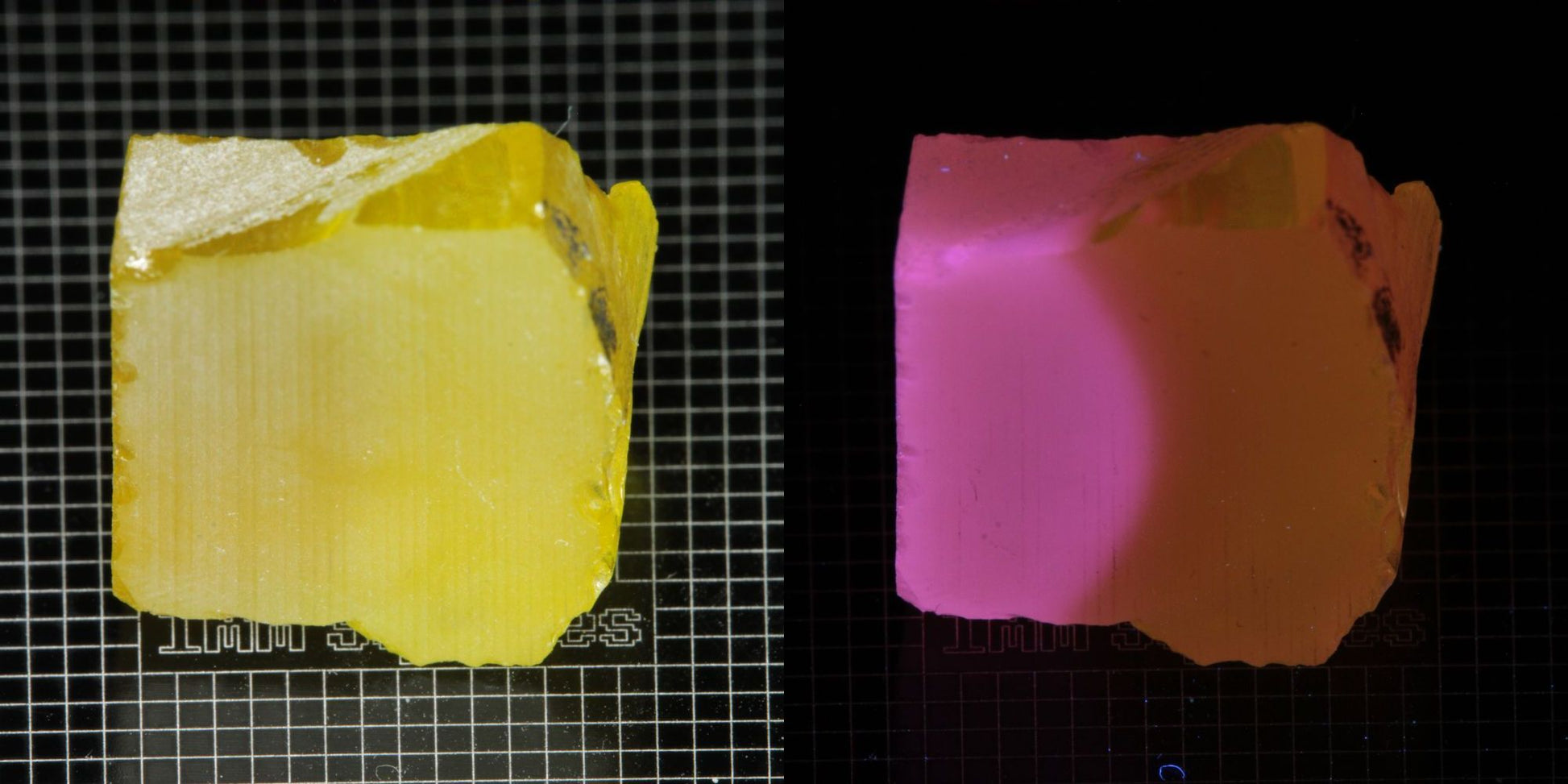 Ce/Nd YAG Block (Pink Glow) rough for gem cutting