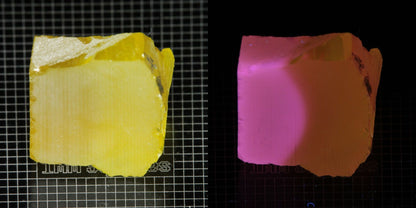 Ce/Nd YAG Block (Pink Glow) rough for gem cutting