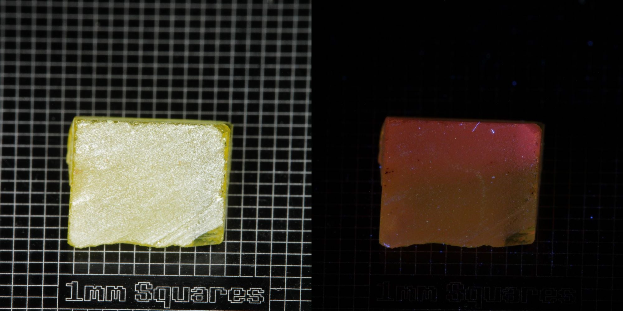 Ce/Nd YAG Wedge (Pink Glow) rough for gem cutting