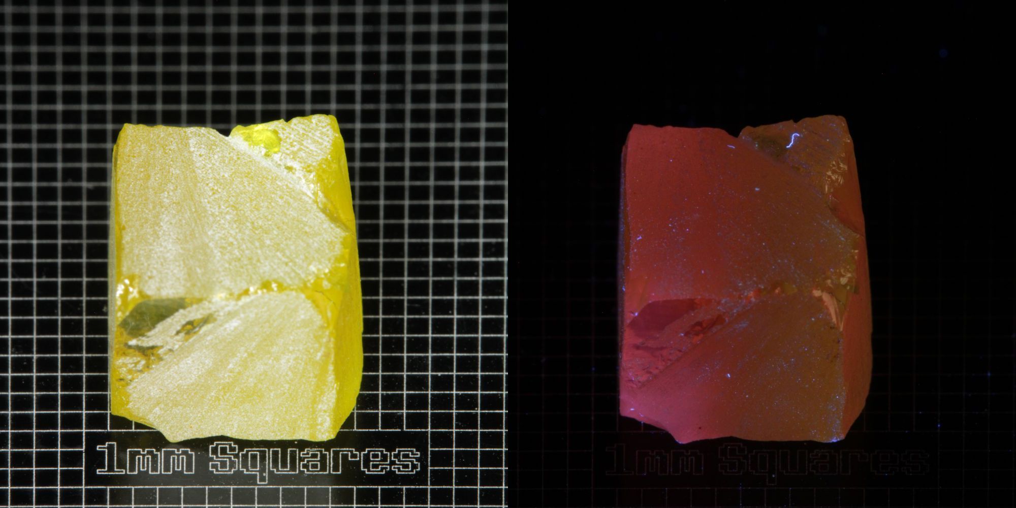 Ce/Nd YAG Block (Salmon Glow) rough for gem cutting