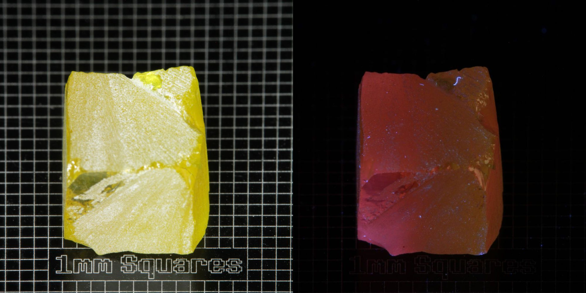 Ce/Nd YAG Block (Salmon Glow) rough for gem cutting