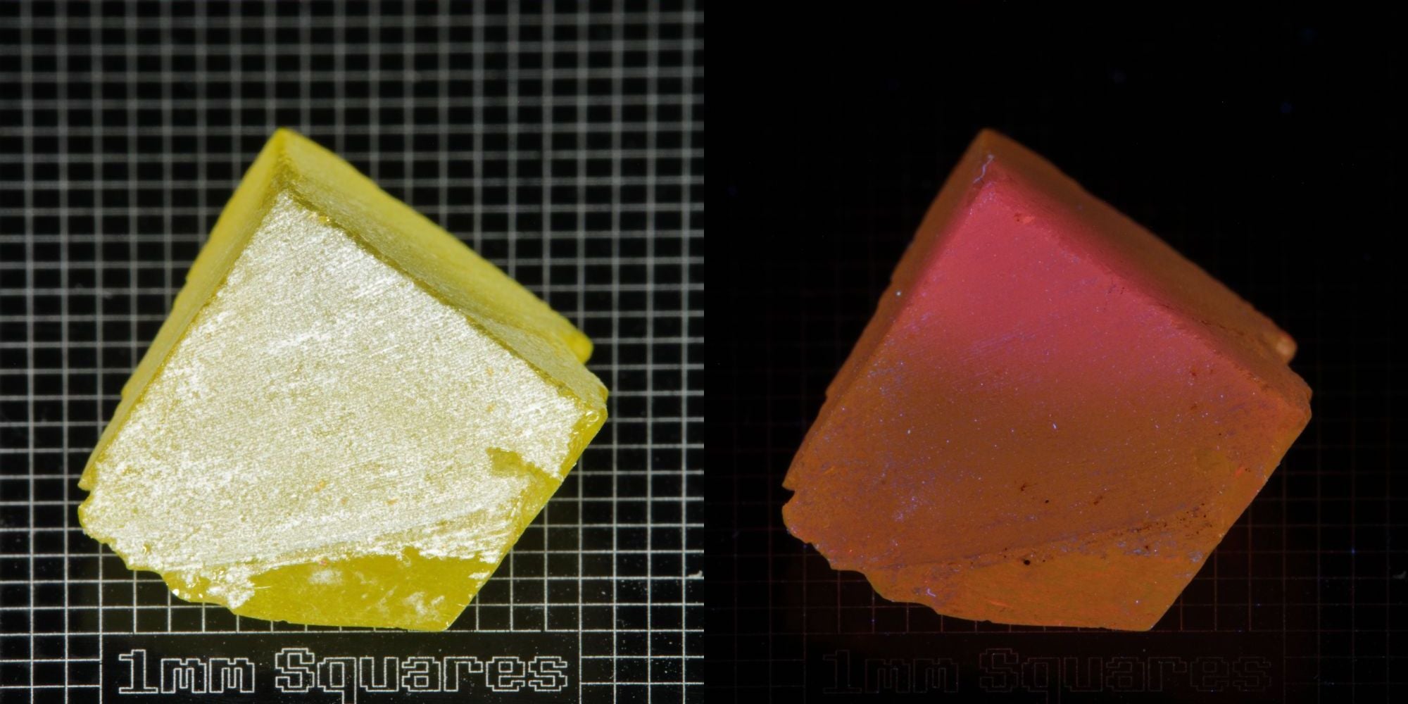 Ce/Nd YAG Corner (Salmon Glow) rough for gem cutting