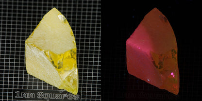 Ce/Nd YAG Quarter Edge (Salmon Glow) rough for gem cutting