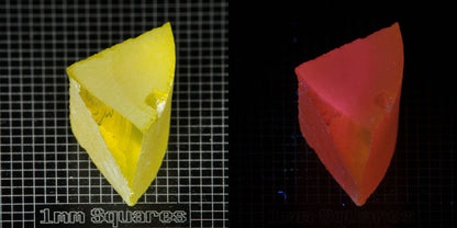 Ce/Nd YAG Quarter Edge (Salmon Glow) rough for gem cutting