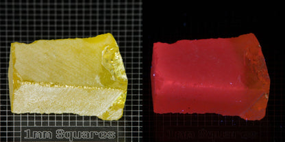 Ce/Nd YAG Edge (Salmon Glow) rough for gem cutting