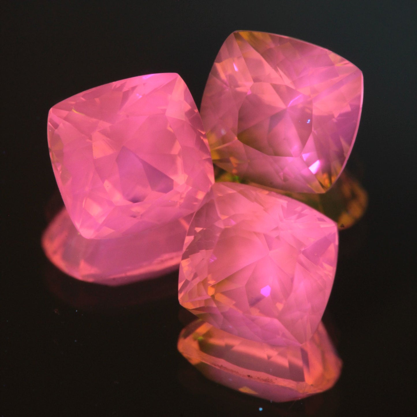 Golden Laser Garnet Faceted Stones, Ce+Nd YAG