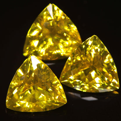 Golden Laser Garnet Faceted Stones, Ce+Nd YAG