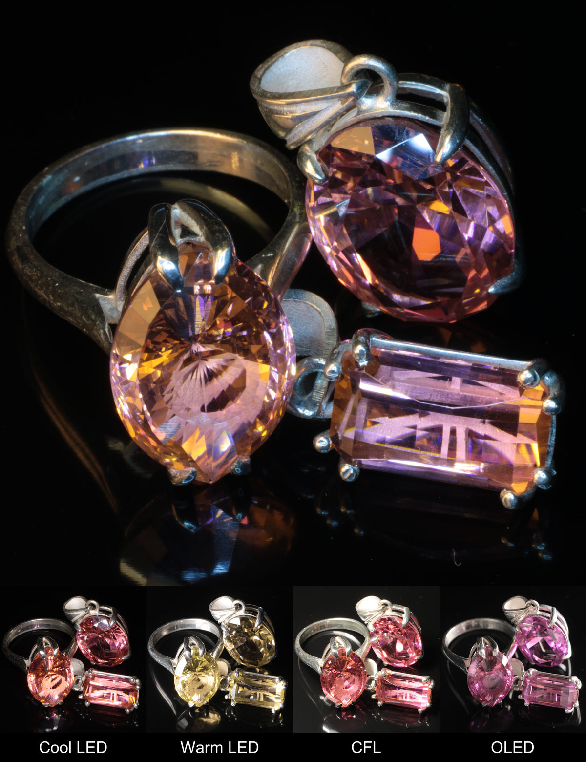 Erbium Laser Garnet Jewelry in Sterling Silver (YAG:Er Pendants and Earrings)