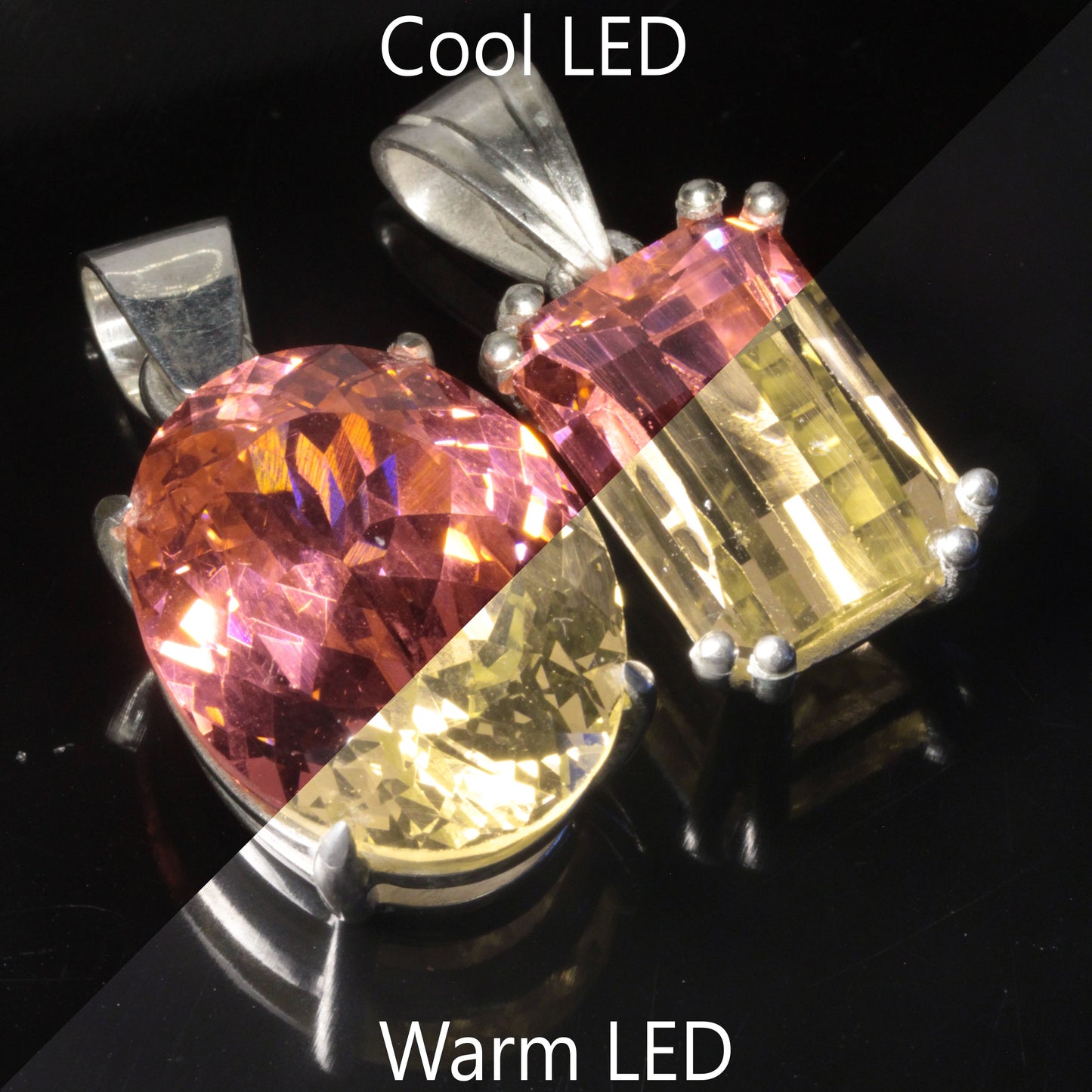 Erbium Laser Garnet Pendants in Sterling Silver (YAG:Er Jewelry)
