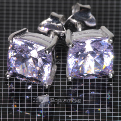Nd:YAG Cushions Earrings in Sterling Silver