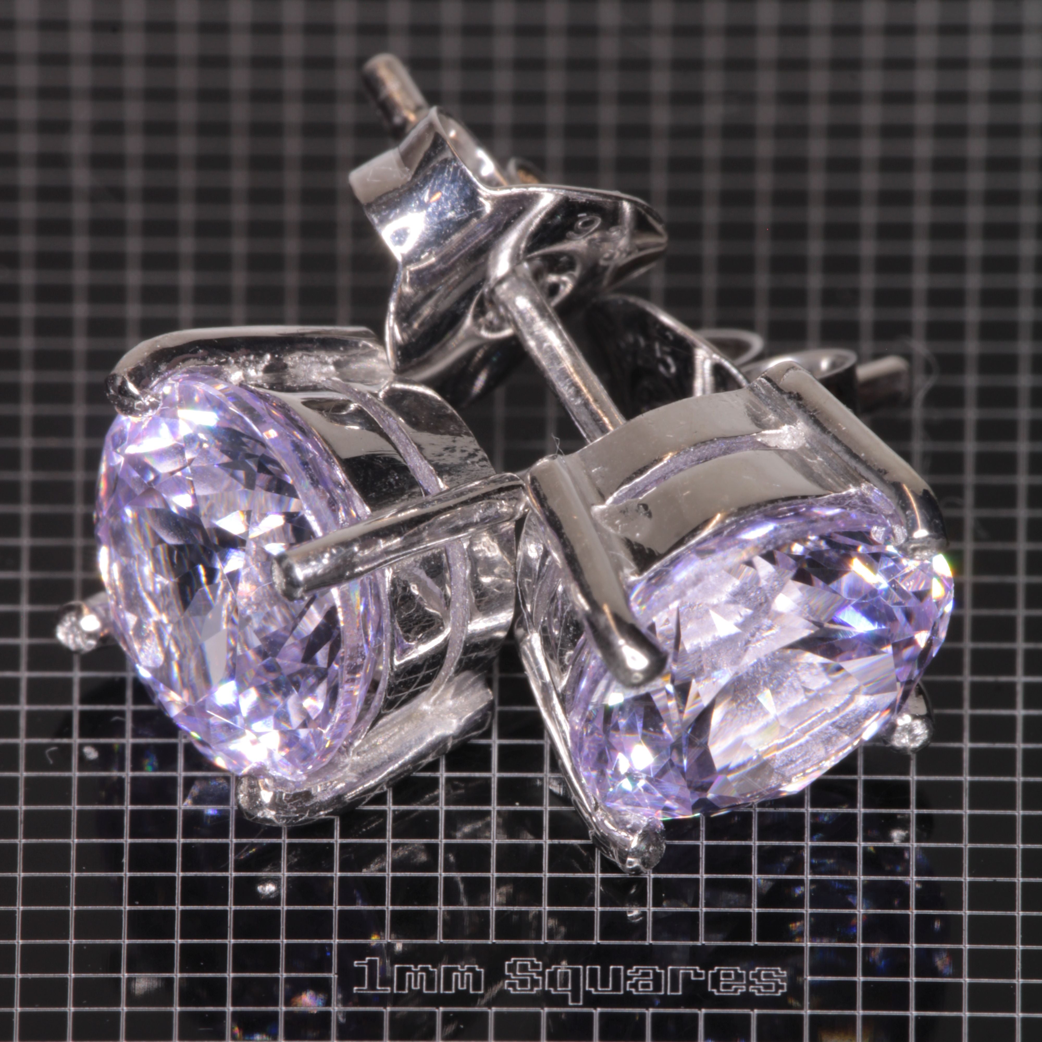 Nd:YAG Round Earrings in Sterling Silver