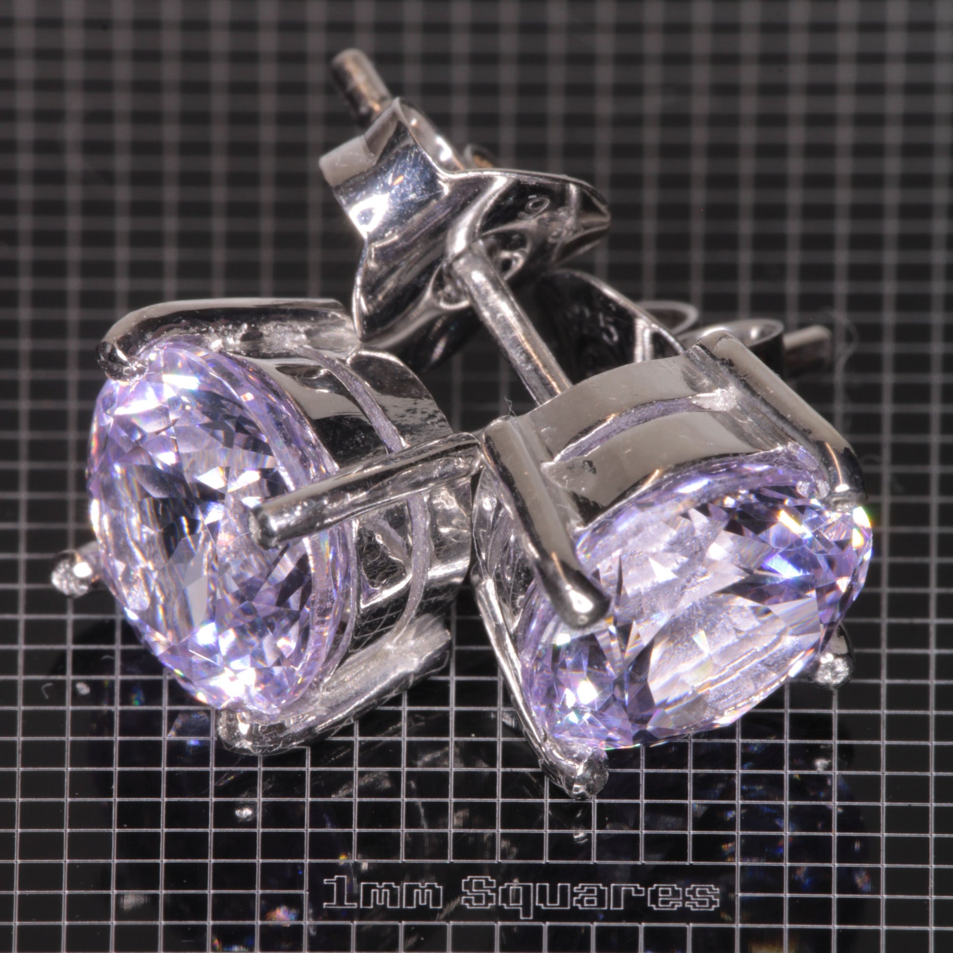 Nd:YAG Round Earrings in Sterling Silver