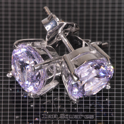 Nd:YAG Round Earrings in Sterling Silver