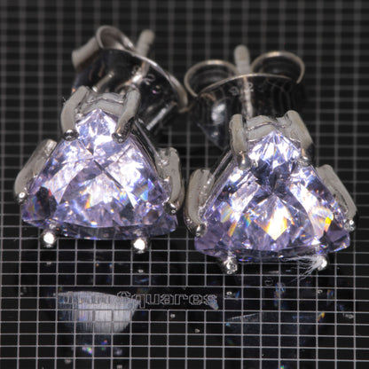 Nd:YAG Trillion Earrings in Sterling Silver