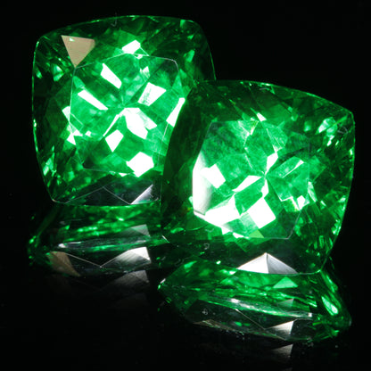 Faceted Vanadium YAG, Vivid Green Laser Garnet, YAG:V