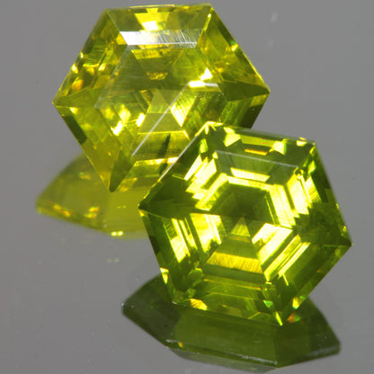 Zombie Garnet, Yellow Green Laser Garnet Faceted Stones, Ce+?? YAG