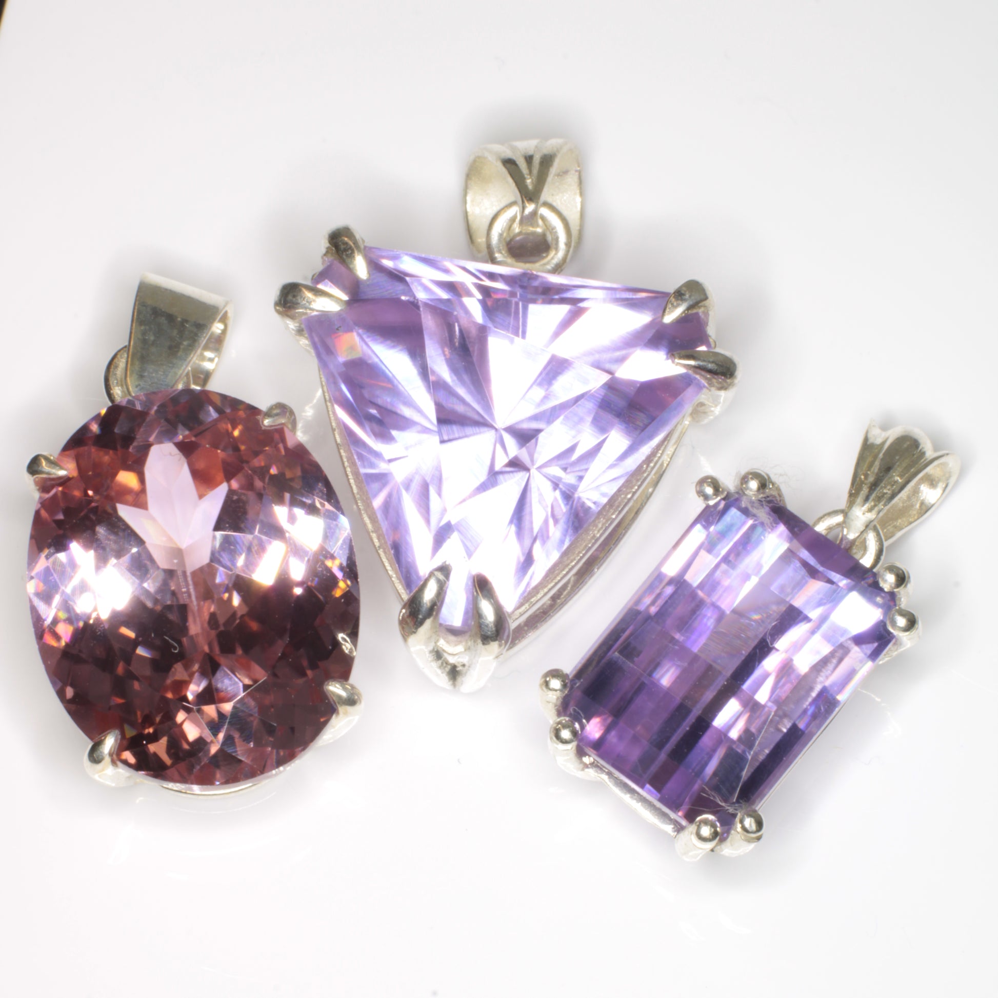 Yttrium Aluminum Perovskite Pendants under cool LEDs