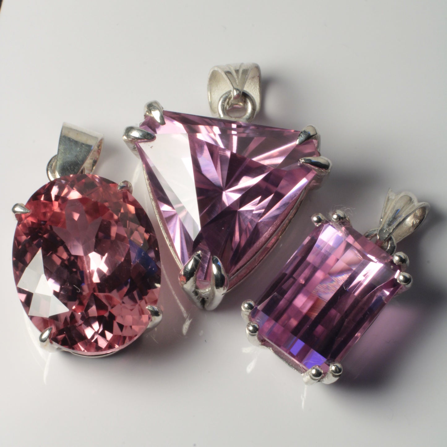 Yttrium Aluminum Perovskite Pendants under warm LEDs