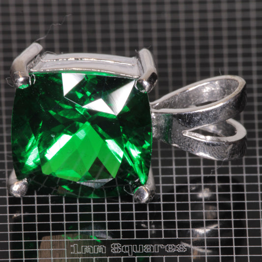 CTH YAG Cushion Pendant in Sterling Silver