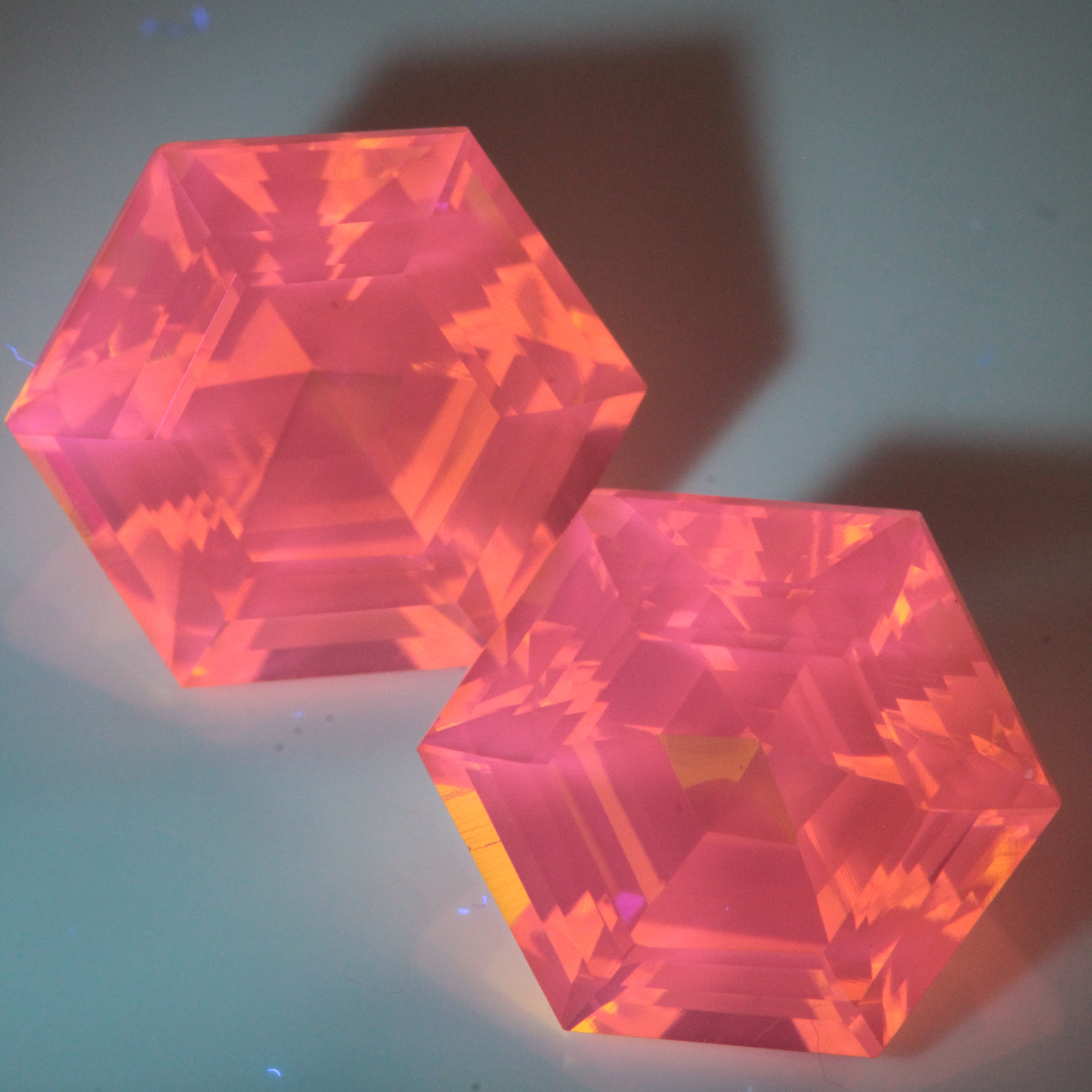 Golden Laser Garnet Faceted Stones, Ce+Nd YAG
