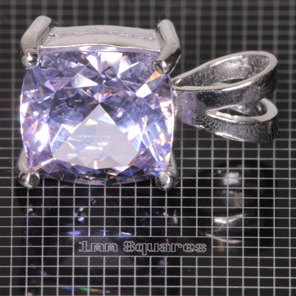 Nd:YAG Cushion Pendant in Sterling Silver