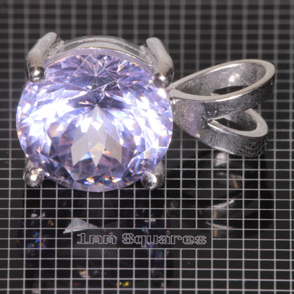 YAG:Nd Round Pendant in Sterling Silver