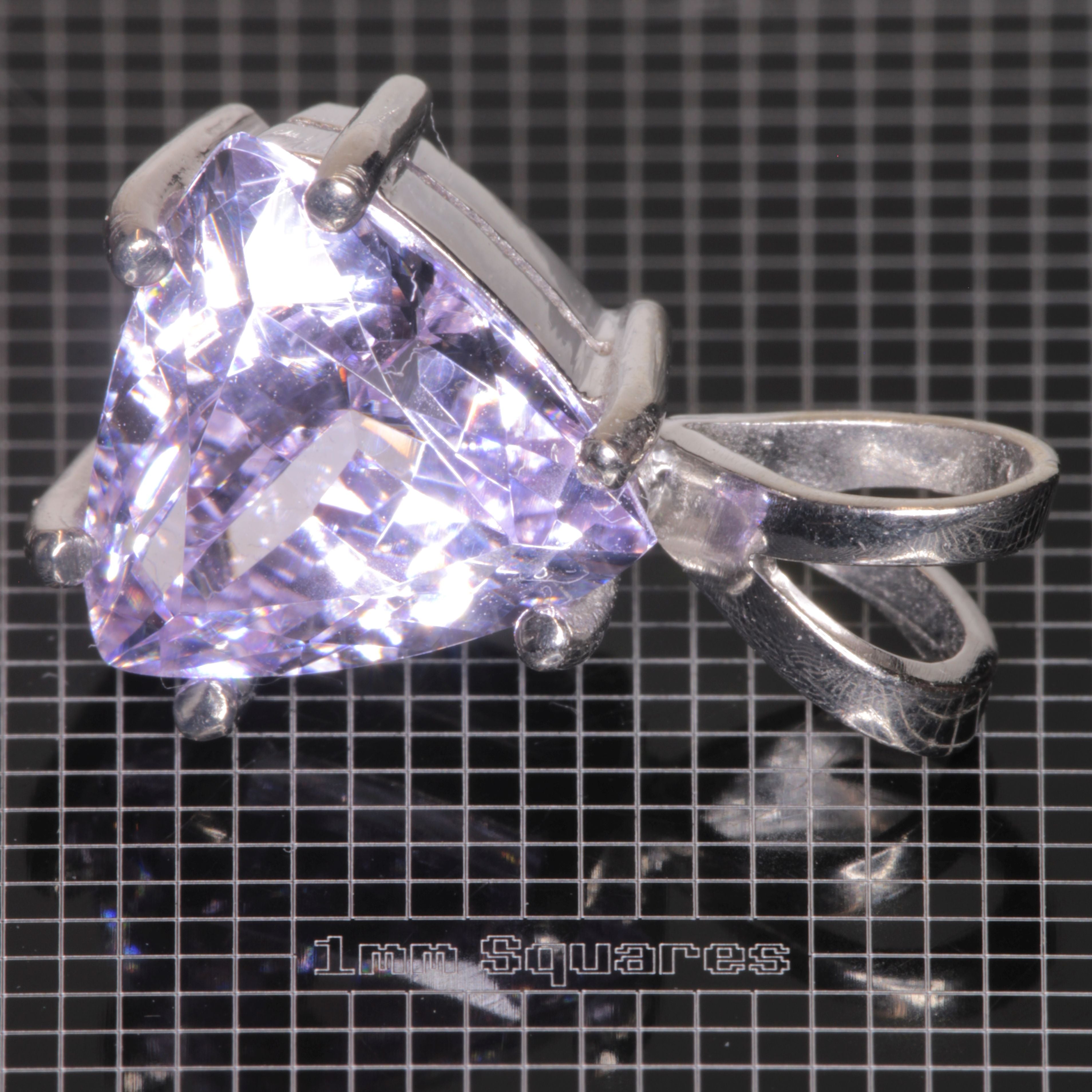 Neodymium Laser YAG Trillion Pendant in Sterling Silver