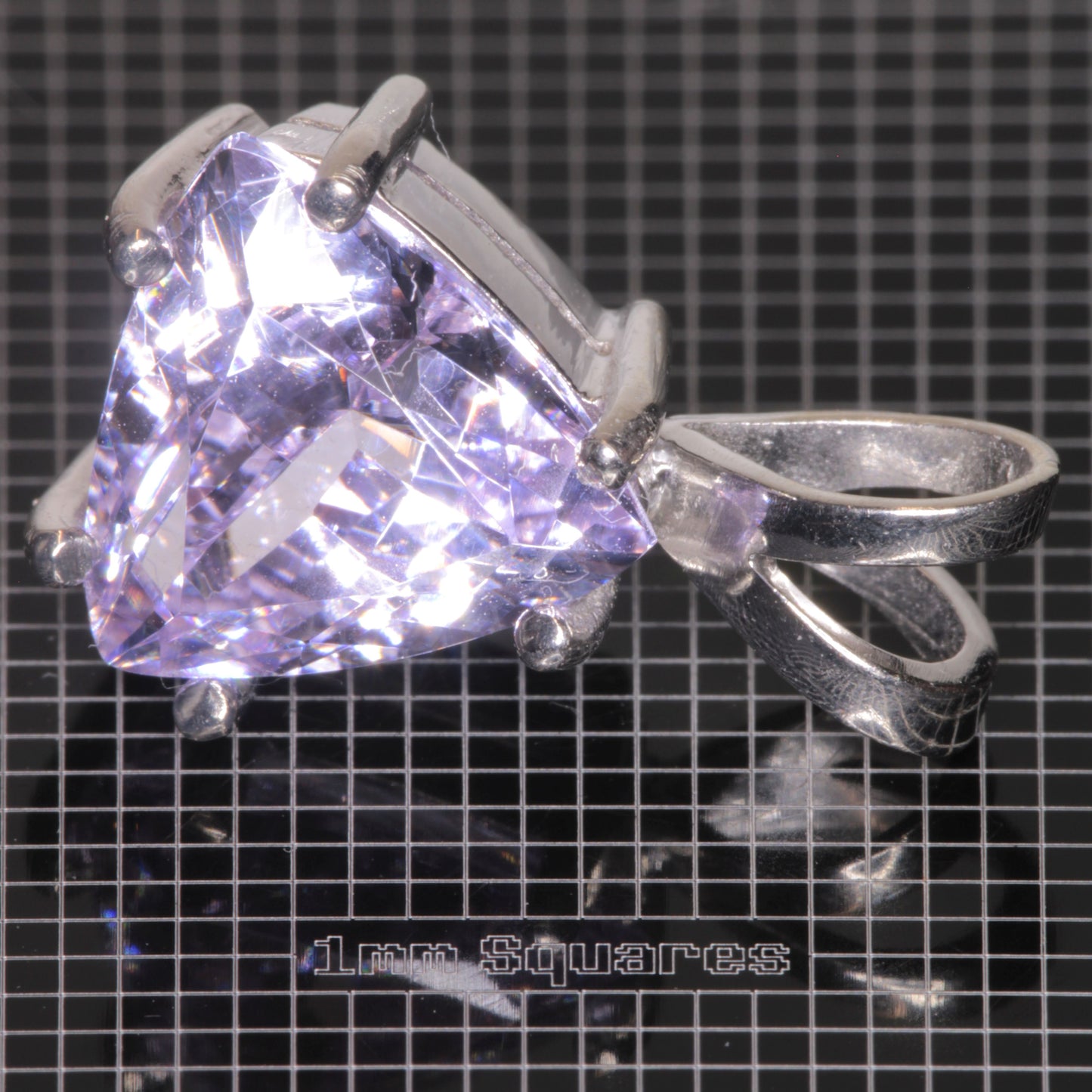 Neodymium Laser YAG Trillion Pendant in Sterling Silver