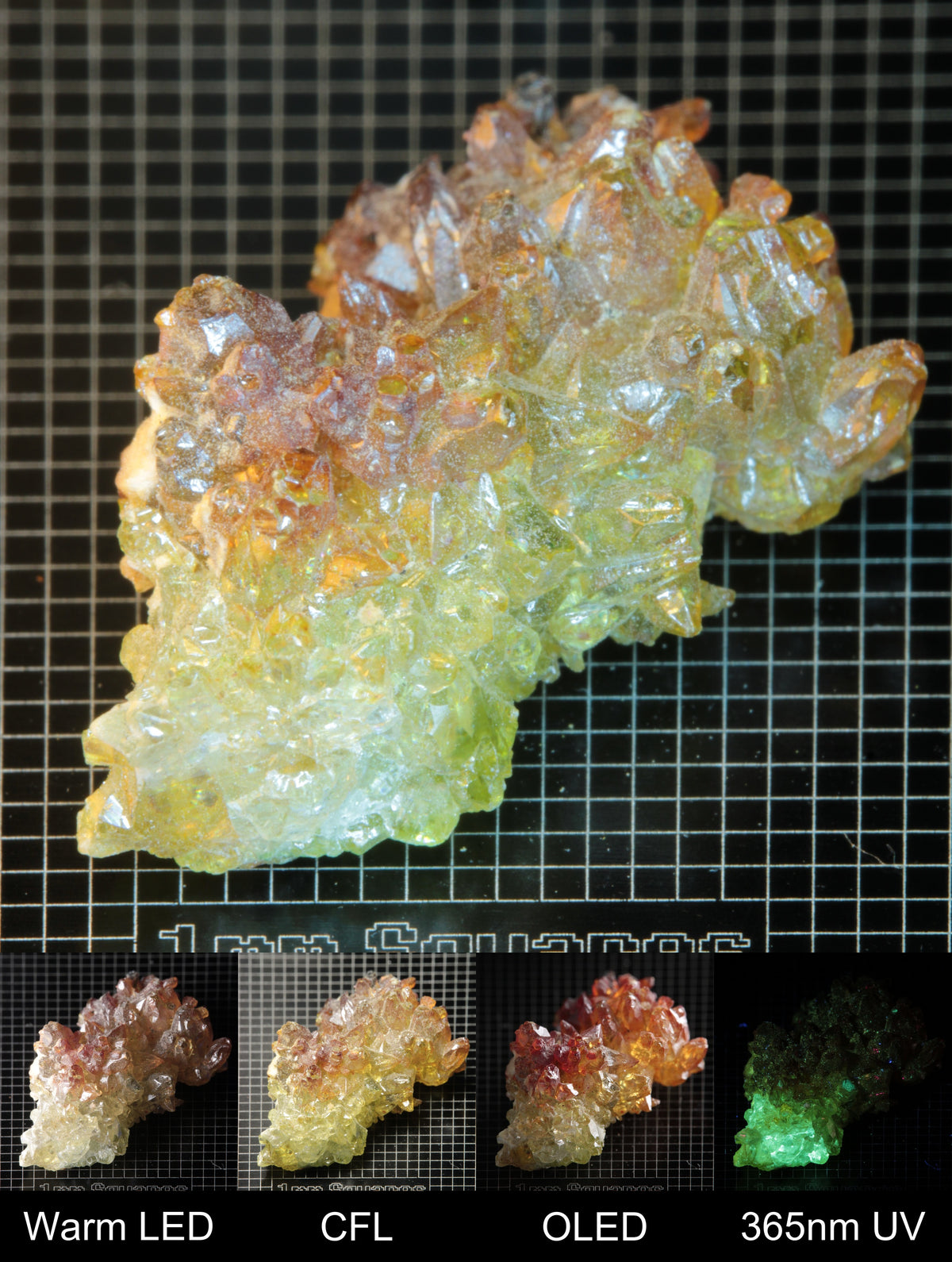 Smokestack Zincite Orange and Yellow Cluster Gem Specimen