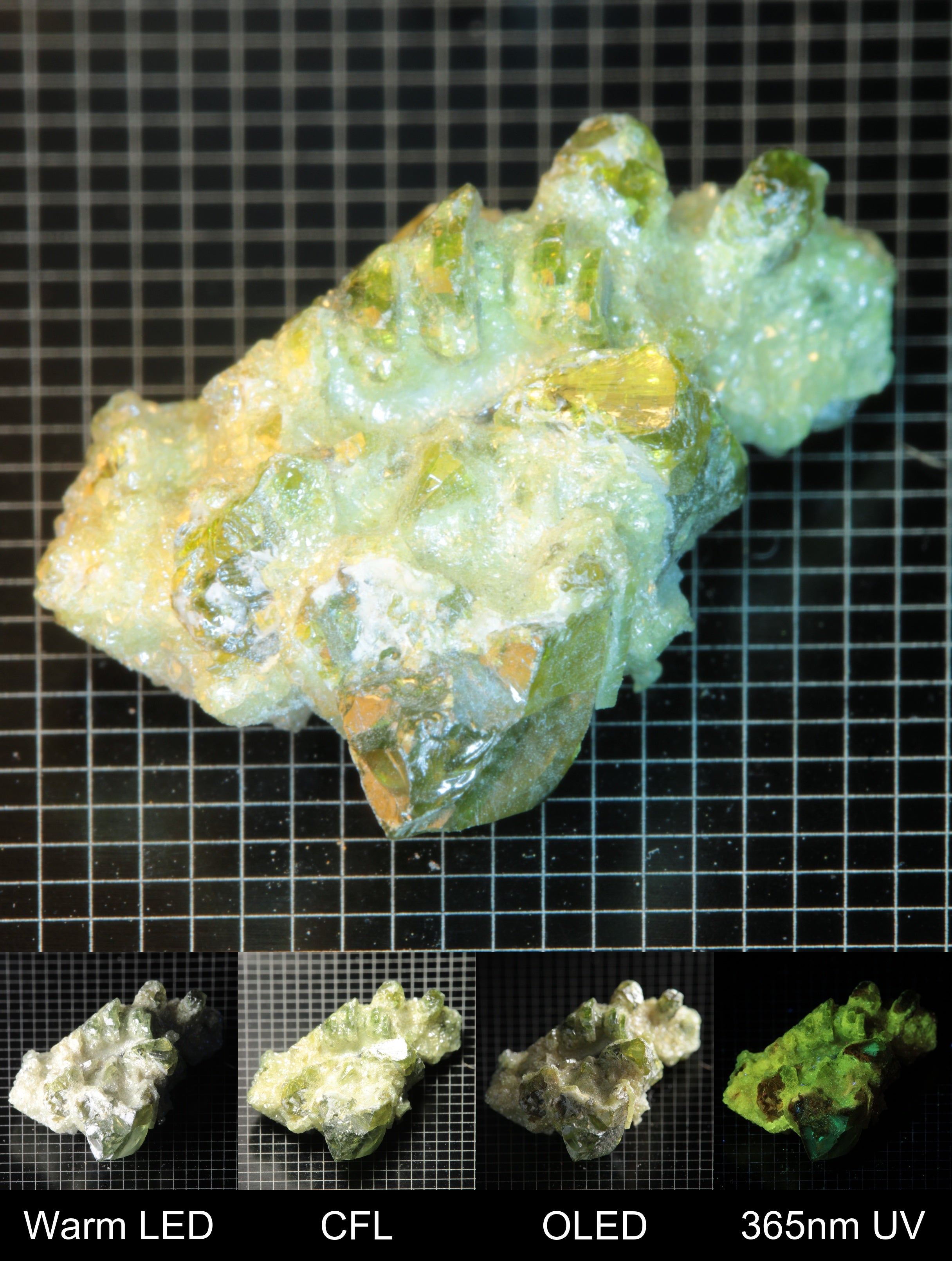 Smokestack Zincite Green and White Cluster Gem Specimen
