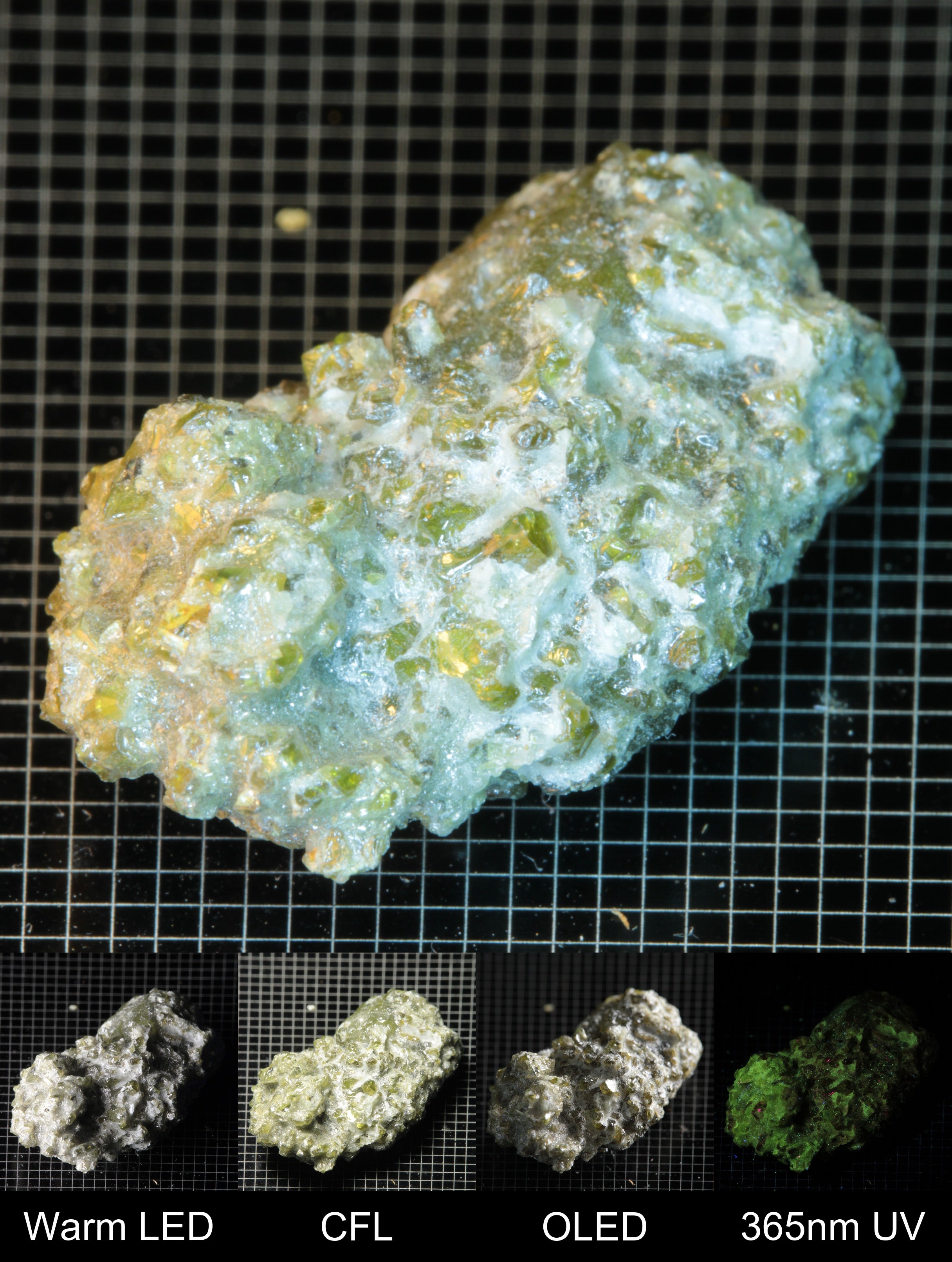 Smokestack Zincite Green and White Cluster Gem Specimen
