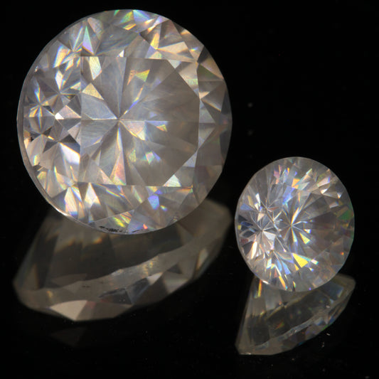Two Faceted White Zinc Sphalerite Lab Gems