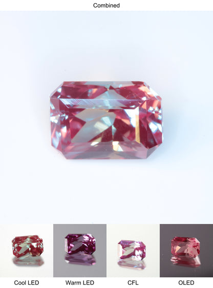 Faceted Lab Alexandrite Rectangle Gemstone