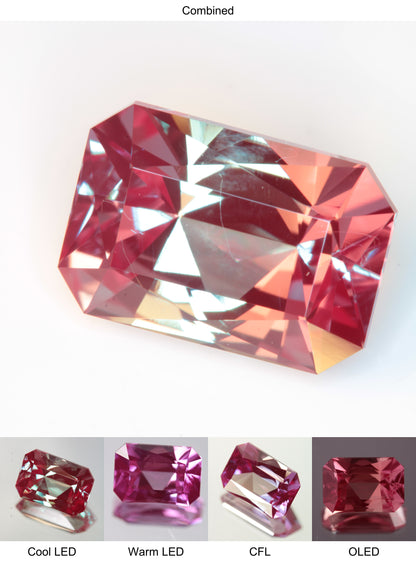 Faceted Lab Alexandrite Clipped Rectangle Gemstone