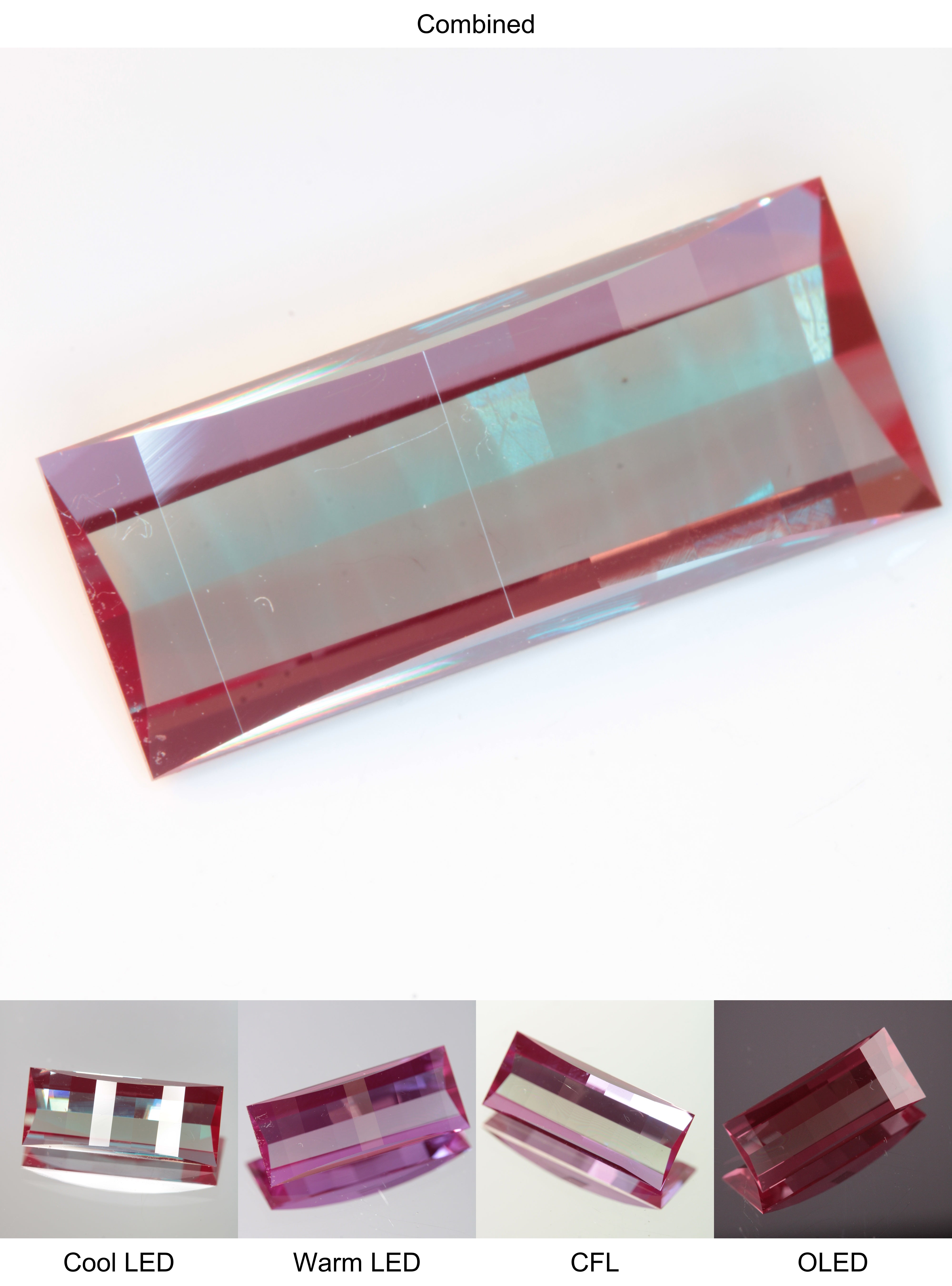 Faceted Lab Alexandrite Opposed Step Rectangle Gemstone