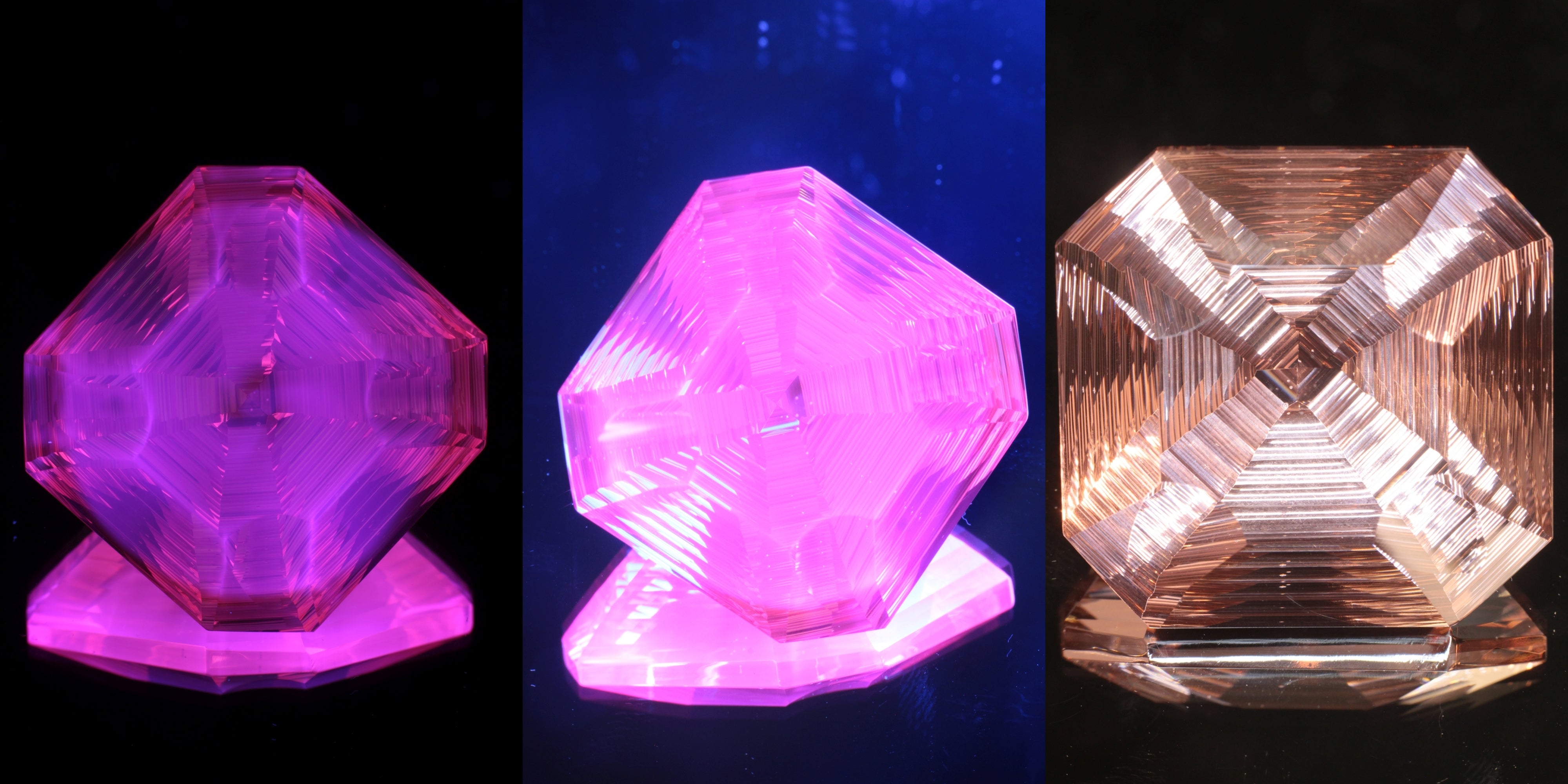 Giant Fantasy Cut Laser Garnets, Ce/Nd and Nd/Ce YAG