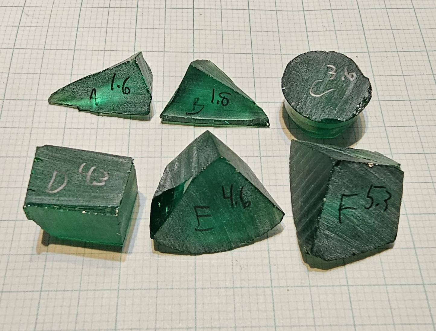 Pure Deep Green Laser Garnet Facet Rough, CTH Laser YAG