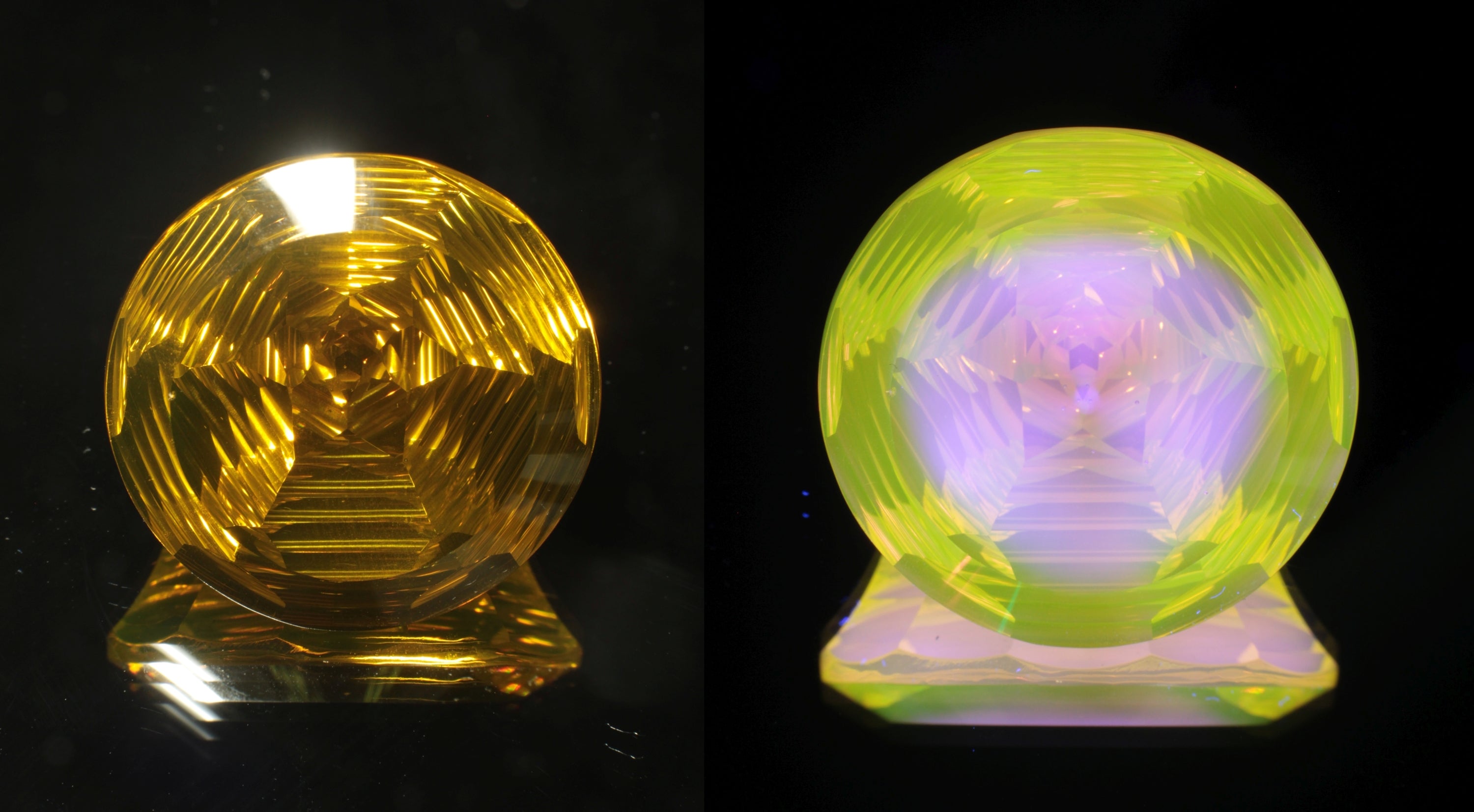 Giant Fantasy Cut Laser Garnets, Ce/Nd and Nd/Ce YAG