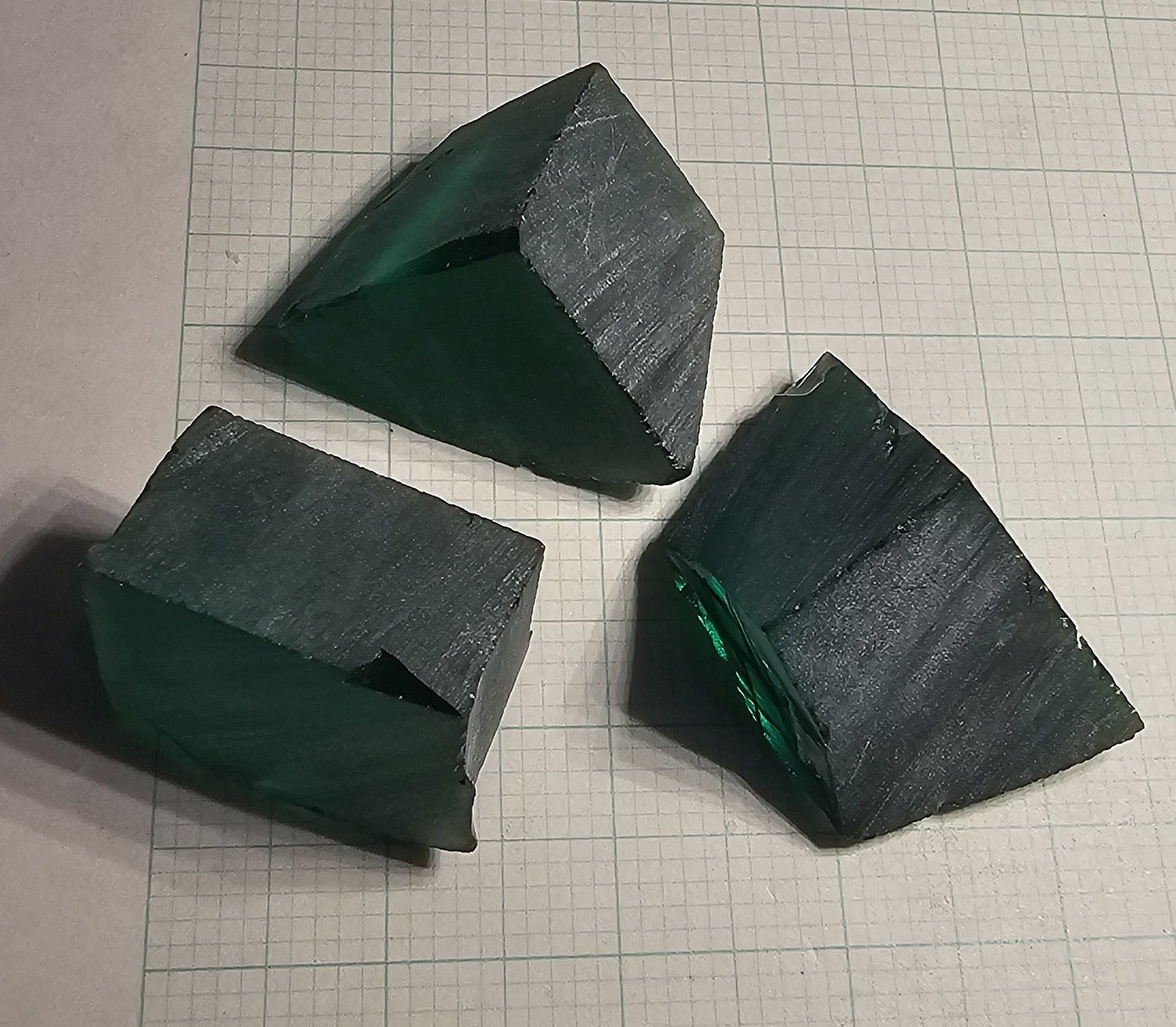 Pure Deep Green Laser Garnet Facet Rough, CTH Laser YAG