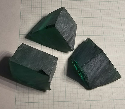 Pure Deep Green Laser Garnet Facet Rough, CTH Laser YAG