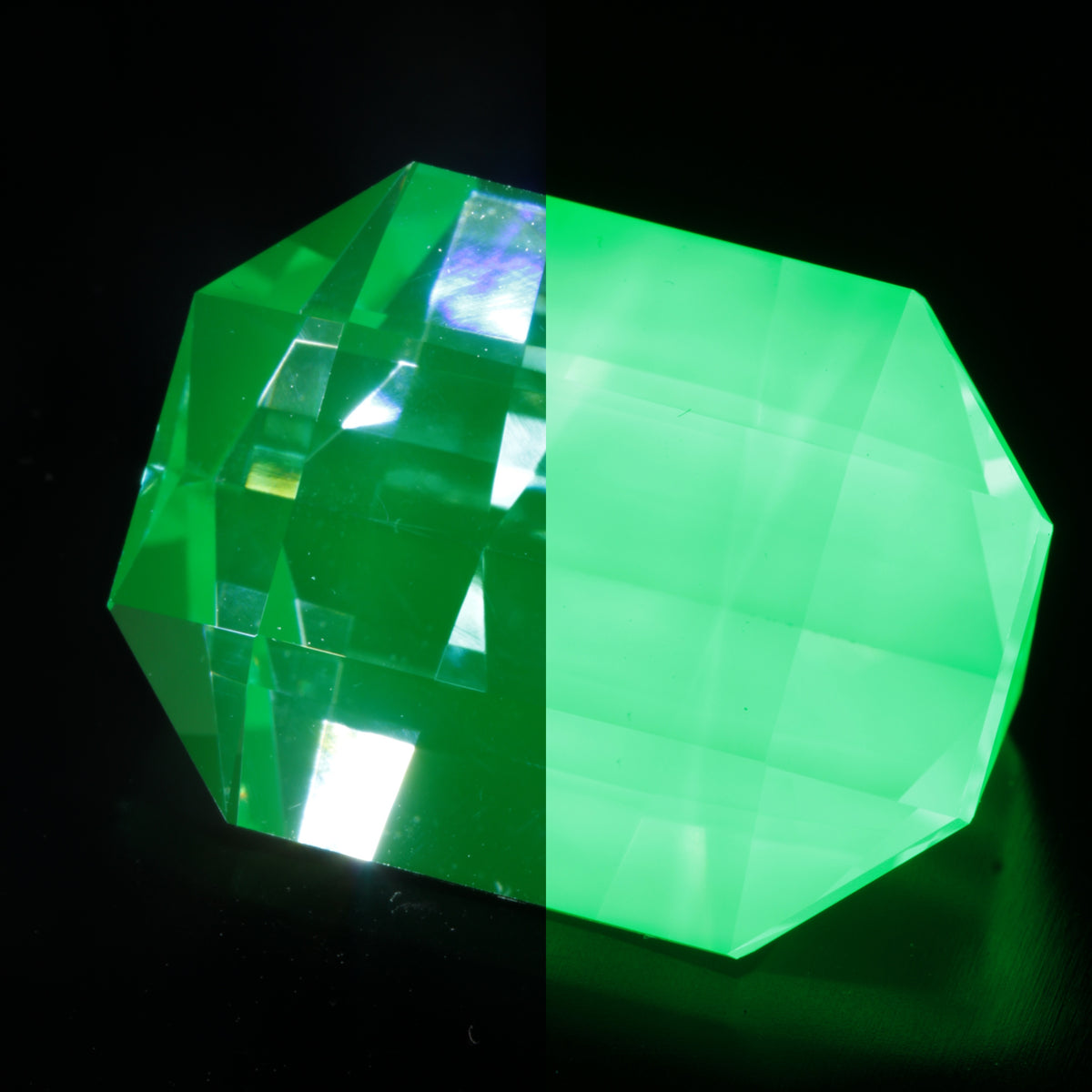 Pixel Cut Mn:Spinel 38.15ct "Minecraft Emerald" (Custom Design inspired by Minecraft)