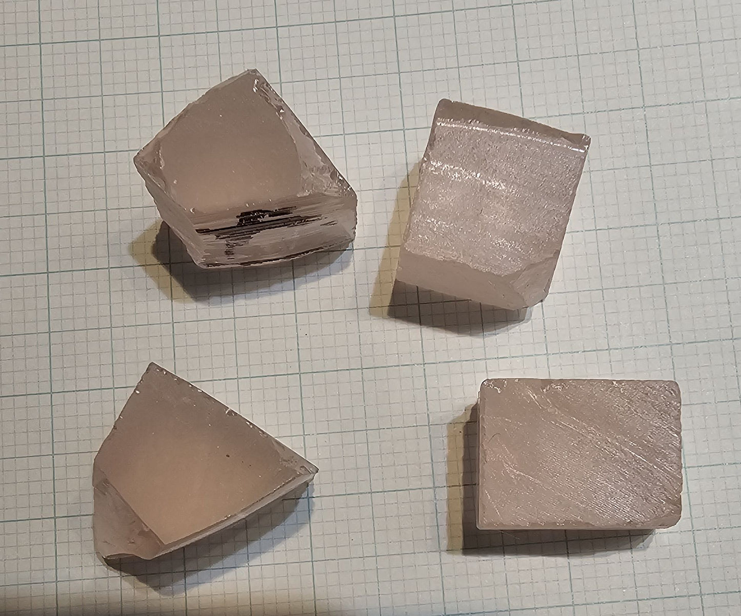 Orange Pink Lithium Niobate Facet Rough, Erbium Linobate Lab Created