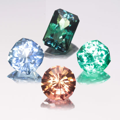 Lab Beryl Faceted Stones, Lab Morganite Aquamarine Red Beryl and Emerald