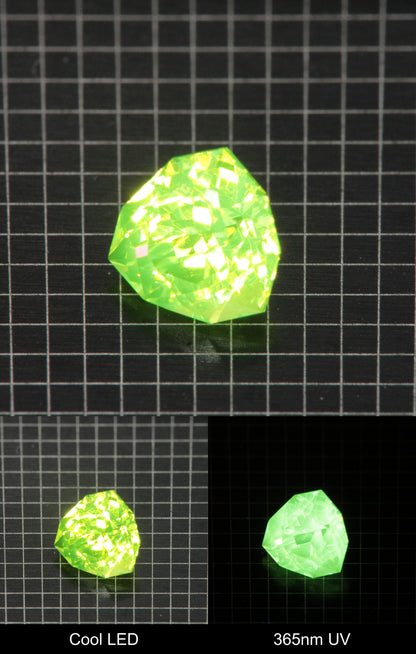 Cut LuAG Lumogarnet Rounded Trillion Gemstone