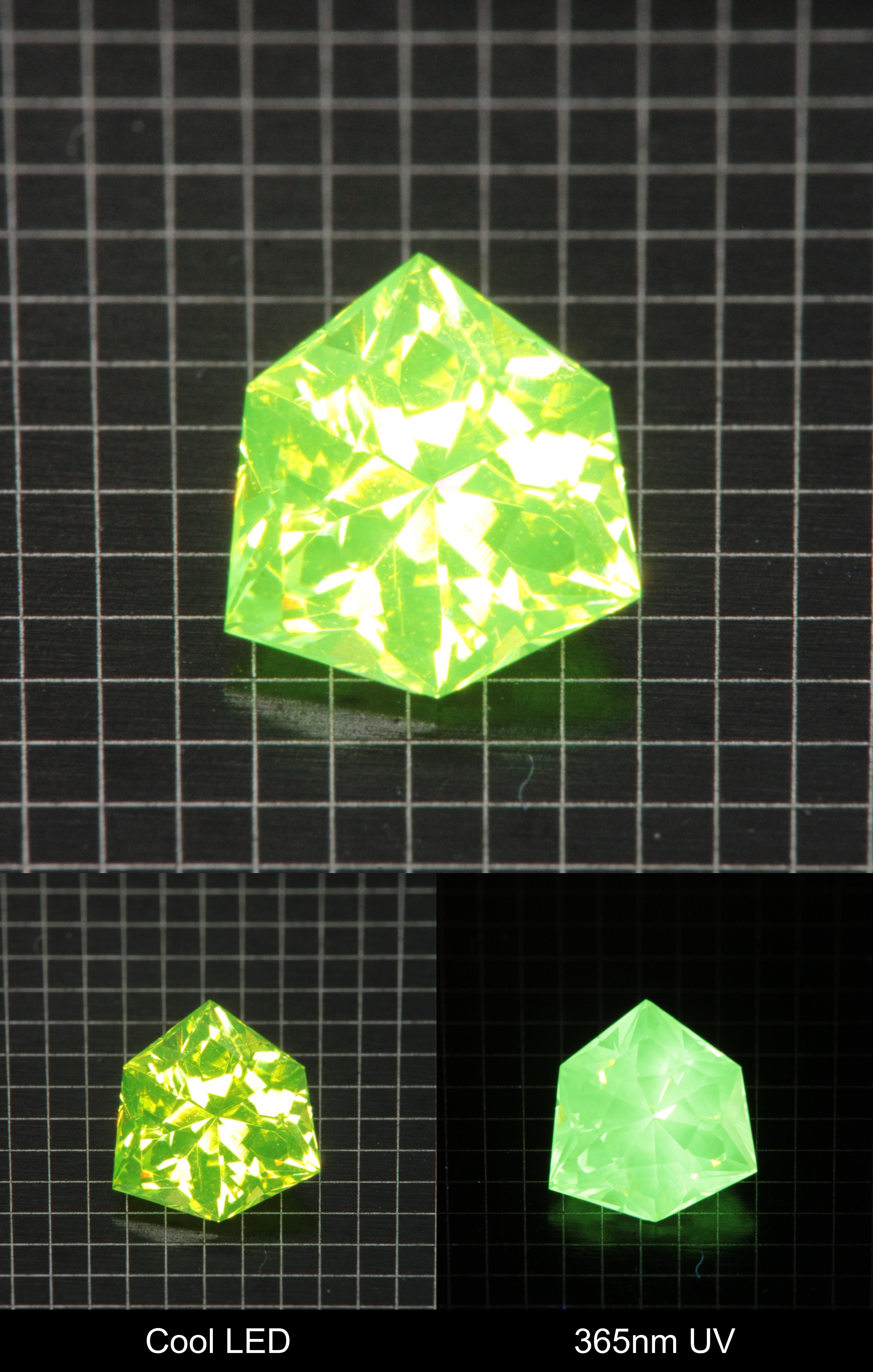 Cut LuAG Lumogarnet Tri Hex Gemstone